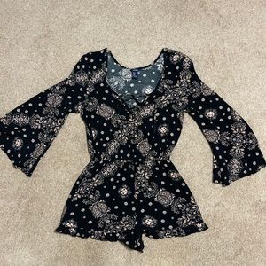 Romper, Forever 21, black and cream, size Small